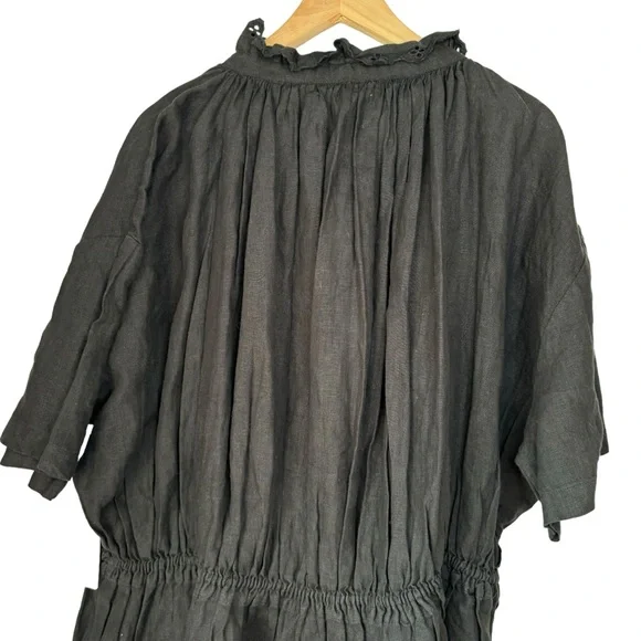 SOLD Brochu Walker St Tropez Dress Small NWT Linen Black Onyx Oversized Mini - Picture 6 of 10